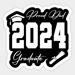 proud dad graduate class of 2024 funny senior Sticker